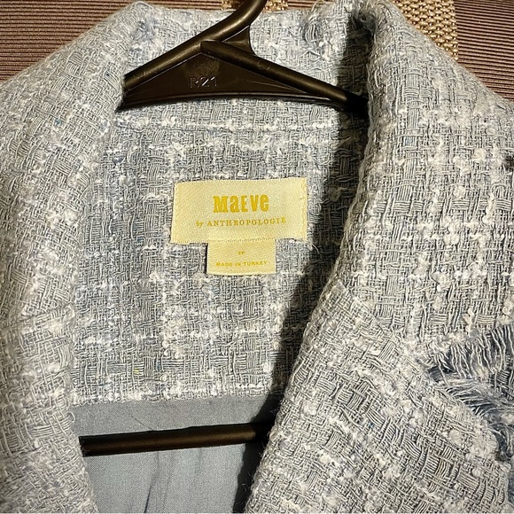 Maeve by Anthropologie Women Blue Tweed Blazer Dress Size 0P NWOT - Picture 5 of 5